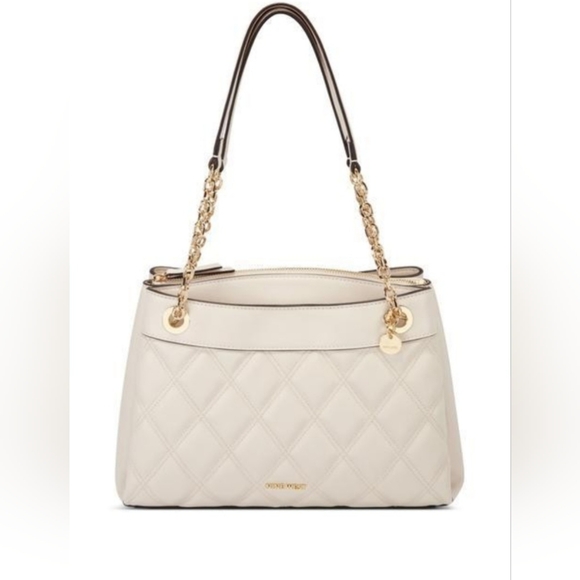 Nine West Cream Quilted Handbag with Gold Chain - Picture 2 of 7